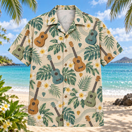 Ukulele Plumeria Hawaiian Shirt