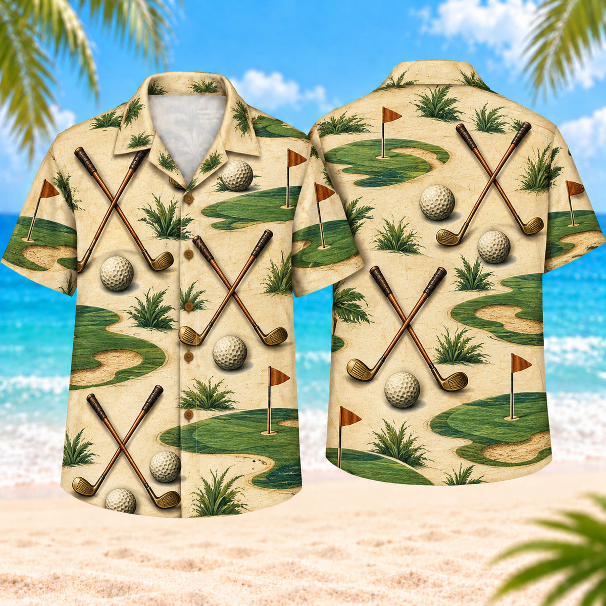 Vintage Golf Clubs Hawaiian Shirt