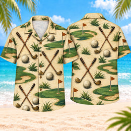 Vintage Golf Clubs Hawaiian Shirt