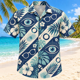 Vision Rings Navy Optometrist Hawaiian Shirt