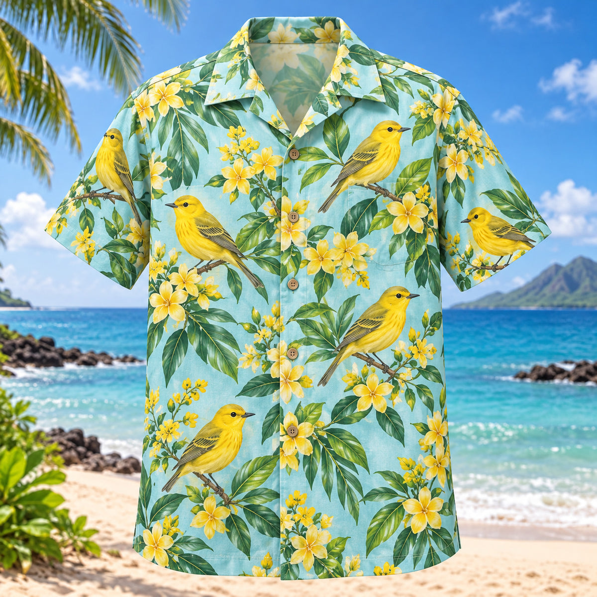 Warbler Sunshine Birdwatching Hawaiian Shirt