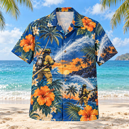 Water Arc Firefighter Hawaiian Shirt