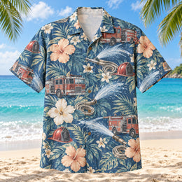 Water Spray Firefighter Hawaiian Shirt