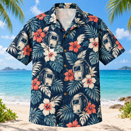 Welding Mask Welder Hawaiian Shirt
