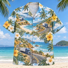 Winding Lanes Truck Driver Hawaiian Shirt