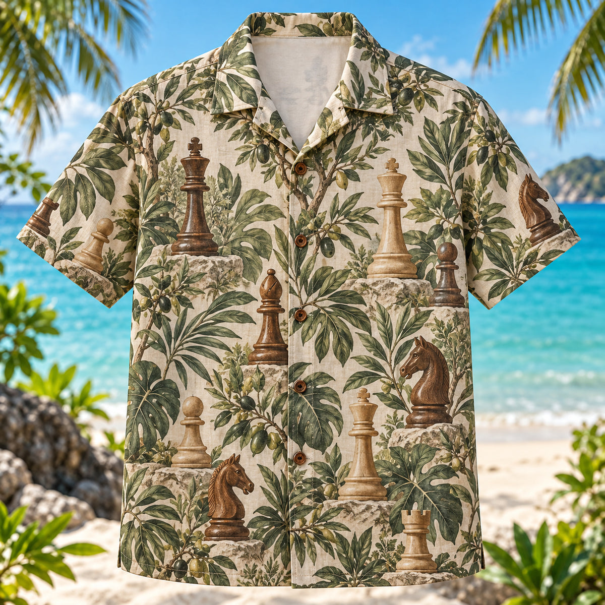 Wooden Chess Grove Chess Hawaiian Shirt