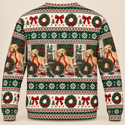 Yellow Labrador Christmas Wreath all-over-print sweater back view