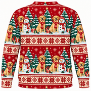Yellow Labrador Snowman Ugly Sweater back