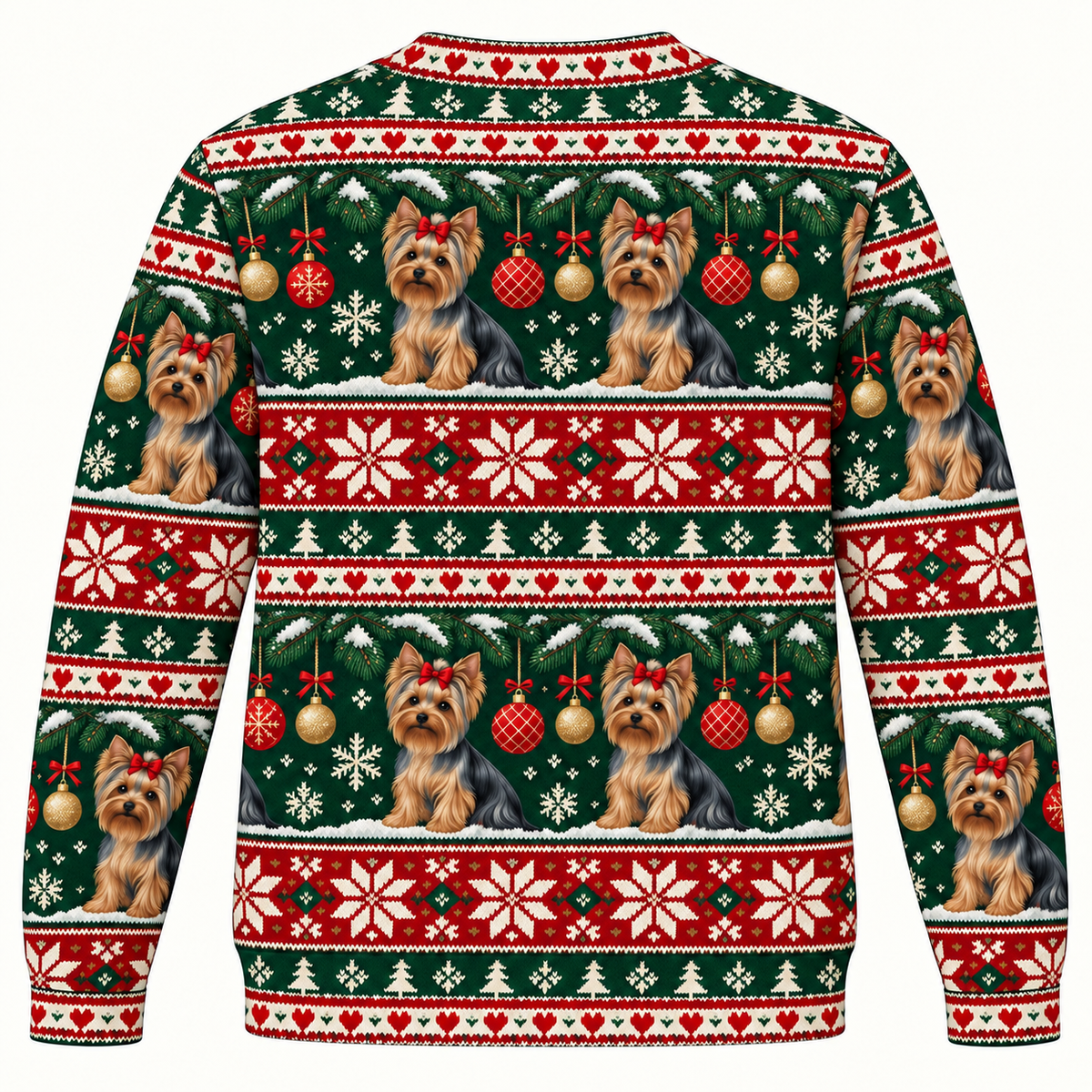 Yorkshire Terrier Christmas Ugly Sweater back