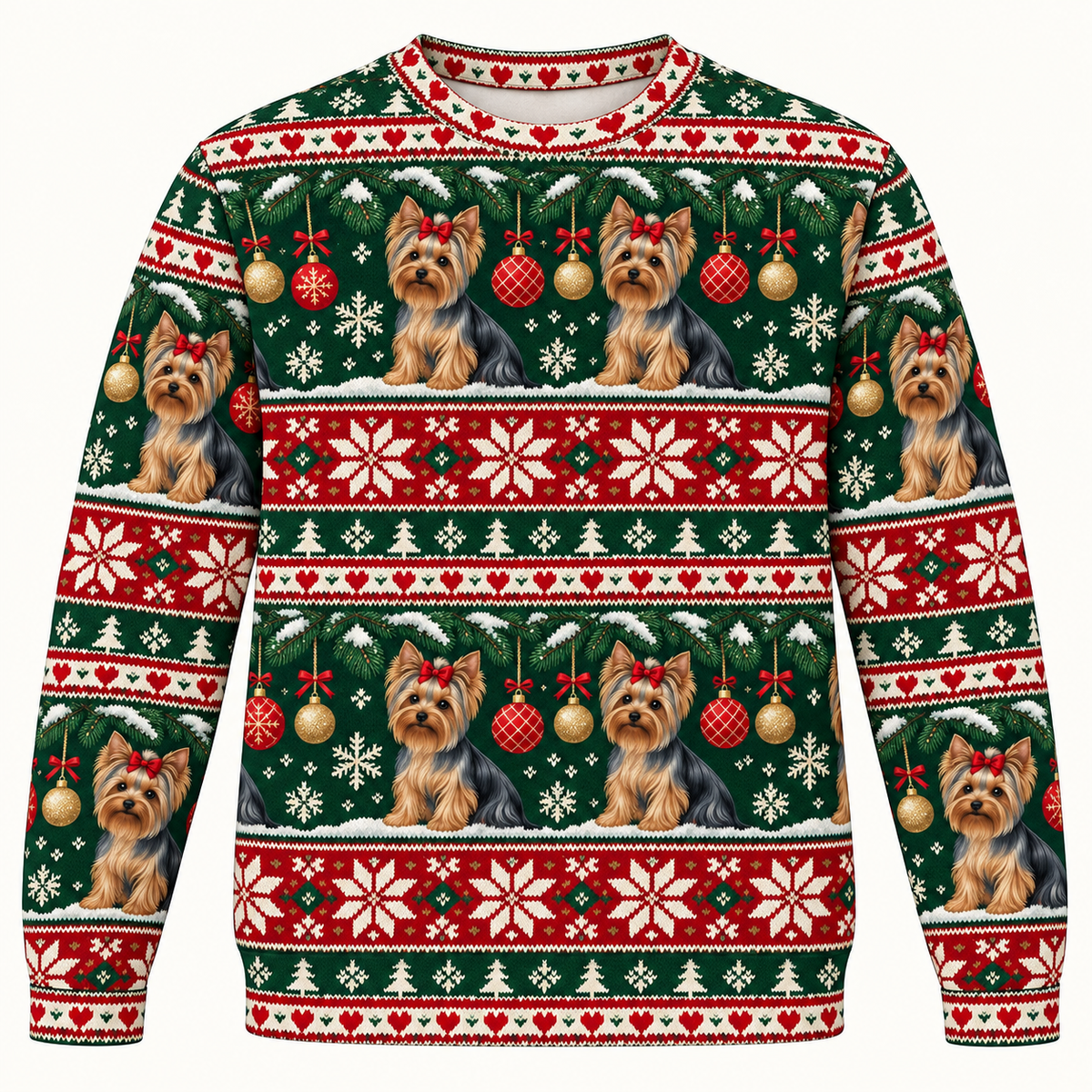 Yorkshire Terrier Christmas Ugly Sweater front