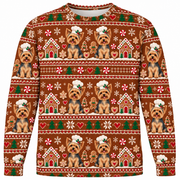 Yorkshire Terrier Gingerbread Christmas Ugly Sweater front