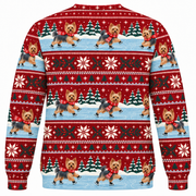 Yorkshire Terrier Christmas ice skating Ugly Sweater back view