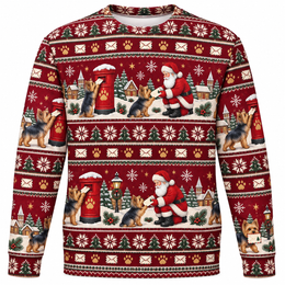 Yorkshire Terrier Santa Mail All Over Print Ugly Sweater