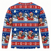 Yorkshire Terrier Christmas Sleigh Ugly Sweater back