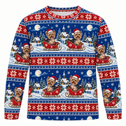 Yorkshire Terrier Christmas Sleigh Ugly Sweater front