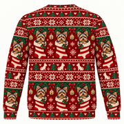 Yorkshire Terrier Christmas Stocking Ugly Sweater back