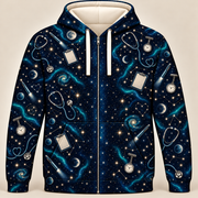 Registered Nurse Night Shift Constellations Zip Hoodie front mockup