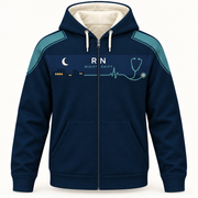 Registered Nurse Night Shift RN Moonlight Care Zip Hoodie front mockup