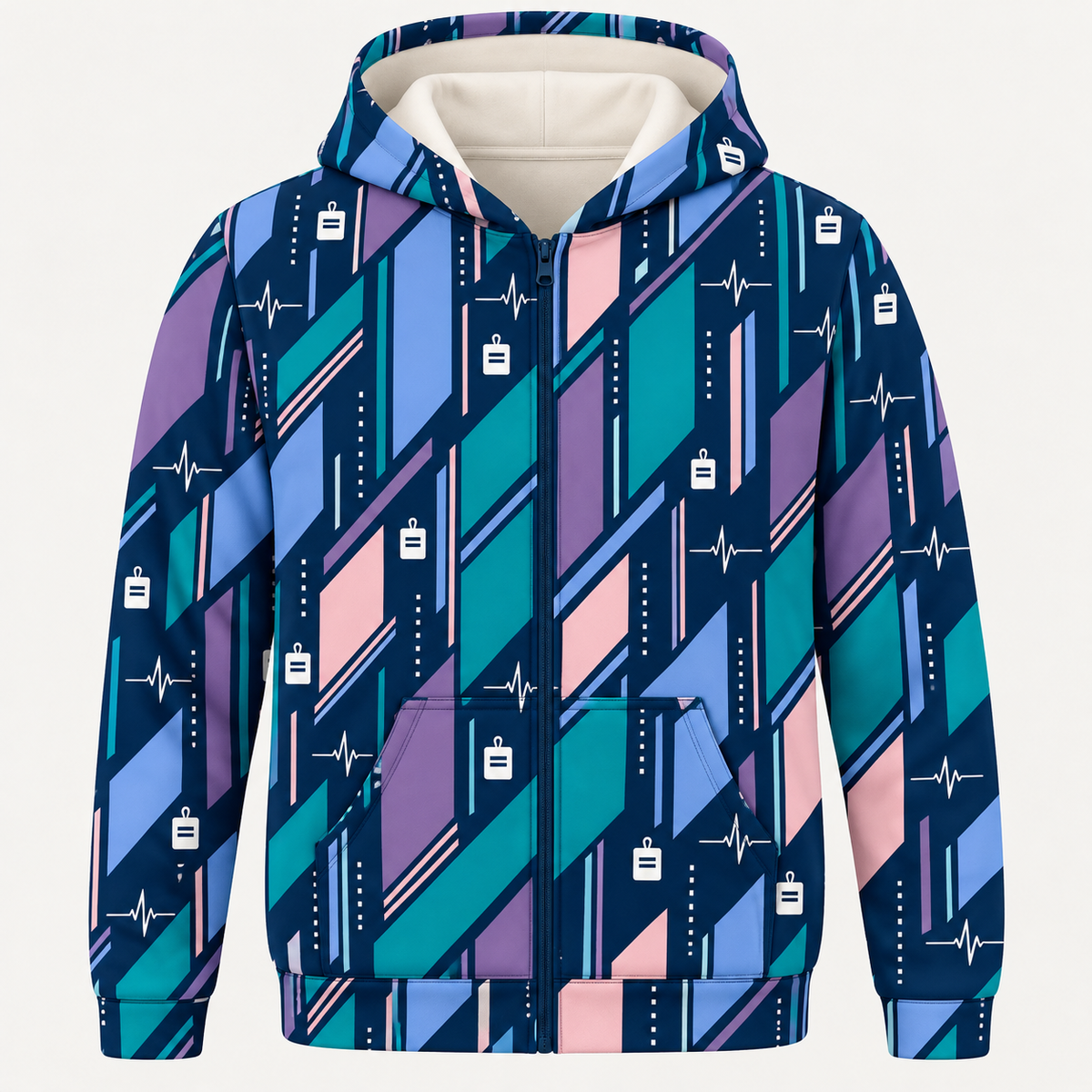 Registered Nurse Nurse Shift Colorways Zip Hoodie front mockup