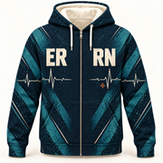 Registered Nurse Emergency Room RN Pulse Zip Hoodie front mockup