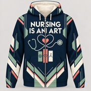 Registered Nurse Nursing Is an Art Zip Hoodie front mockup