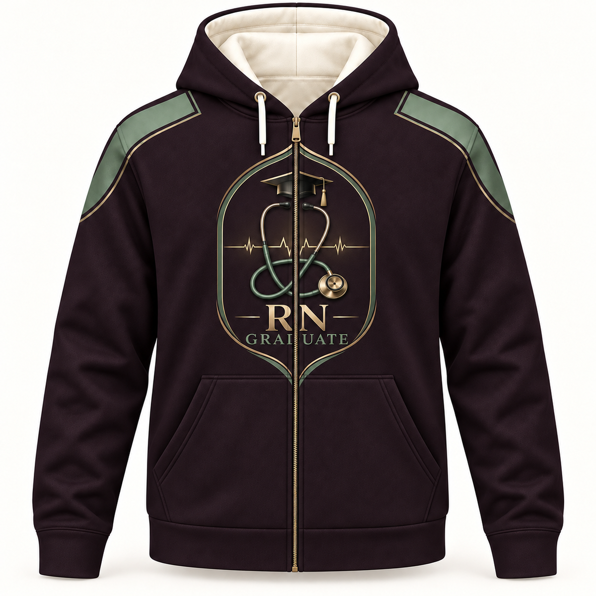 Registered Nurse RN Graduate Milestone Zip Hoodie front mockup